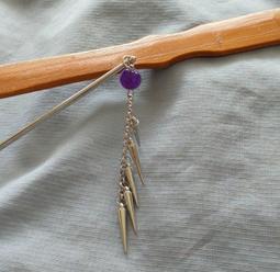 D0130-5_復古珍珠彩鑽苗銀鏤空水滴古典髮簪 步搖髮釵 歷史價格詳細信息