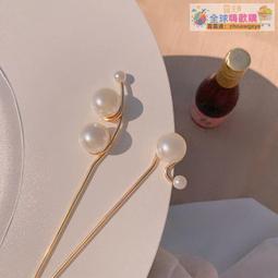 簡約高級感珍珠髮簪女旗袍釵子手工古風簪子盤髮神器髮釵頭飾 歷史價格詳細信息
