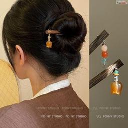 原創古風高級感精緻髮簪黑檀木東陵玉步搖髮釵簪子盤發發髻髮飾女 歷史價格詳細信息