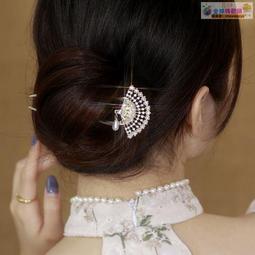 【血拼好貨】珍珠發梳插梳古風纏花發釵花朵發簪女百搭外出丸子頭簪子挽發頭飾 歷史價格詳細信息