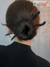 中國古風簡約基礎檀木製髮簪女暗黑系一字簪盤發發釵高級感頭髮飾 歷史價格詳細信息