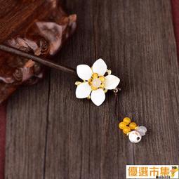 手工古風復古髮簪頭飾漢服旗袍步搖岫玉水滴黑檀木簪子盤髮日常女 歷史價格詳細信息