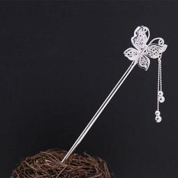 手工999純銀三生三世古風足銀發簪實心盤發銀簪送女友情人節禮物= 歷史價格詳細信息