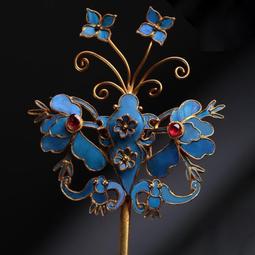 新娘頭飾中式景泰藍鳳凰流蘇分體漢菔婚禮盤發秀禾菔結婚發飾組合裝 歷史價格詳細信息