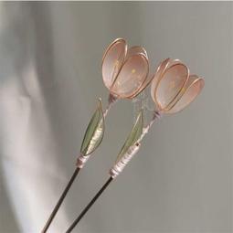 發售 原創設計鬱金香造花粉色髮簪古風漢頭飾髮釵清風女公子  露天市集  全臺最大的網路購物市集 歷史價格詳細信息