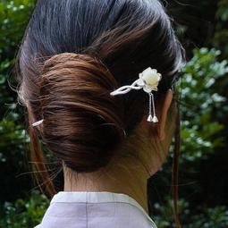 ~s925純銀桃花發簪復古宮廷古裝漢步搖流蘇古風簪子女盤發頭飾品 歷史價格詳細信息