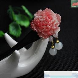 髮簪 簪子 玉簪 黑檀木簪子手工玉簪花漢旗袍盤發古風玉蘭花古典發簪流蘇步搖 歷史價格詳細信息