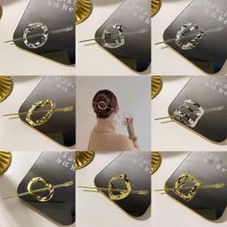 韓式髮釵金屬珍珠u型髮簪簡約簪子盤髮神器慵懶冷淡風發飾女 歷史價格詳細信息