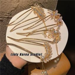 珍珠流蘇u型發簪簡約現代氣質簪子高級感子頭盤發神器ins女頭飾 歷史價格詳細信息