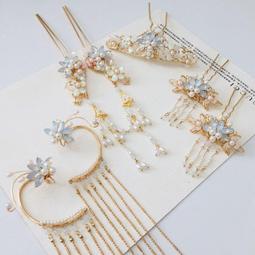 漢服頭飾全套女古風發冠簪子古代後壓髮簪流蘇髮飾古裝步搖配飾品 歷史價格詳細信息