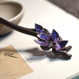 【好康】紫色原石步搖髮簪漢服配飾古風旗袍髮釵簪頭飾髮飾仙女 森系 超仙 歷史價格詳細信息