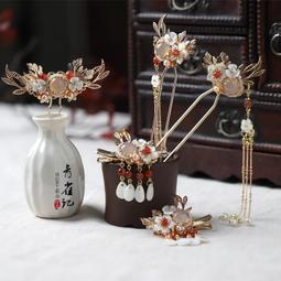 漢服頭飾復古珍珠排簪髮簪高級感小眾古風發冠景泰藍U釵明制髮飾 歷史價格詳細信息