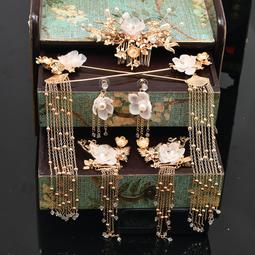 頭飾步搖流蘇古風新娘髮飾髮簪古裝女髮釵結婚新中式簪花簪子釵子 歷史價格詳細信息