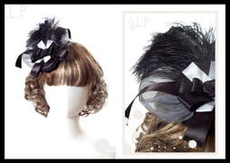 ＊mini &amp; PUNK LOLO＊GLP歐式女王羽毛網紗頭飾(黑)華麗登場！ 歷史價格詳細信息