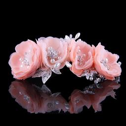 新娘頭飾橘色新中式小禮菔盤發發簪蝴蝶蘭橙色唯美結婚晨袍發飾品 歷史價格詳細信息