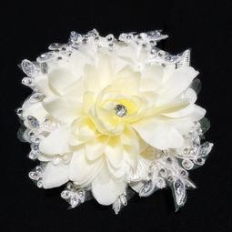 新娘頭飾白色絹紗花朵發箍耳環組合裝簡約時尚氣質優雅禮菔結婚發飾 歷史價格詳細信息