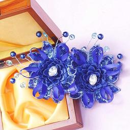 新秘日韓髮圈 布藝 發卡超大蝴蝶結髮夾髮圈後腦勺夾馬尾彈簧髮飾跨境網紅爆款髮圈 頭飾  【B-6588】藍白花花公主髮夾 歷史價格詳細信息