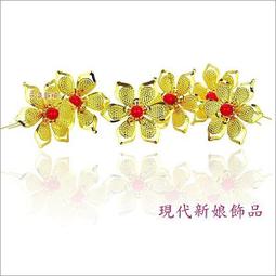 新娘頭飾紅色手工花朵流蘇發簪古風結婚盤發古典秀禾菔中式發飾 歷史價格詳細信息