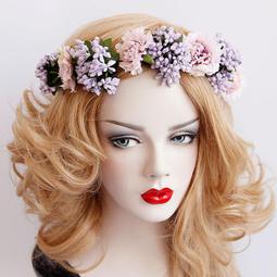 新娘頭飾紫色花朵項鏈發夾組合裝簡約時尚氣質韓式造型結婚婚紗配飾 歷史價格詳細信息