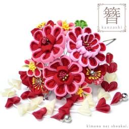 髪飾り つまみ細工 七五三 3点セット 飾り大 飾り小 鈴付き藤下がり 歷史價格詳細信息