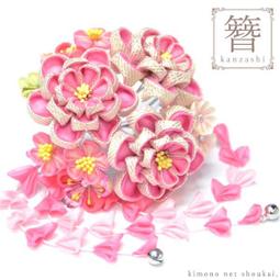 髪飾り つまみ細工 七五三 3点セット 飾り大 飾り小 鈴付き藤下がり 歷史價格詳細信息