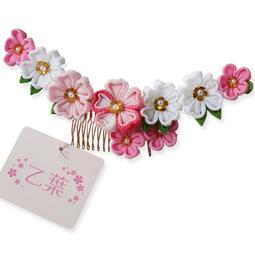 髪飾りつまみ細工/ピンク/梅/菊/花/縮緬/ぶら飾り/髪留め/振袖 歷史價格詳細信息