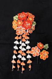 髪飾り つまみ細工 七五三 3点セット 飾り大 飾り小 鈴付き藤下がり 歷史價格詳細信息