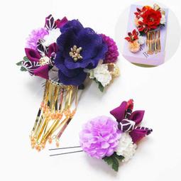 髪飾り　和装　3点套組 花 振袖 袴 成人式  浴衣 夏祭り 細工 歷史價格詳細信息