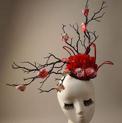 舞臺夸張模特走秀彩妝攝影配飾拼色發飾成人演出頭飾內衣秀頭花 歷史價格詳細信息