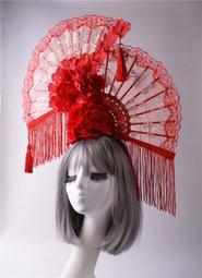 舞臺夸張模特走秀彩妝攝影配飾拼色發飾成人演出頭飾內衣秀頭花 歷史價格詳細信息