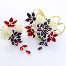 髪飾り　大輪剣菊花　2点セット　成人式振袖用 共4款(粉紅/白/橘/洪) 歷史價格詳細信息