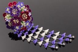 髪飾り 髪かざり 花10輪飾り 只剩藍綠色 歷史價格詳細信息