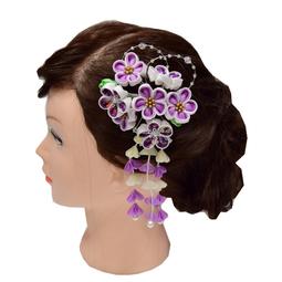 髪飾り２点セット 和装 浴衣 振袖 【ポムフリンジマムとくすみダリア和飾り】6款 歷史價格詳細信息