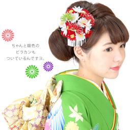 髪飾り　大輪剣菊花　2点セット　成人式振袖用 共4款(粉紅/白/橘/洪) 歷史價格詳細信息