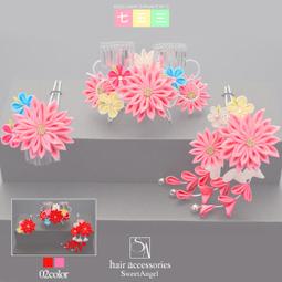 【 髪飾り 3点セット】つまみ細工 753 パッチンどめ ちりめん 東京都伝統工芸マーク【成人式 歷史價格詳細信息