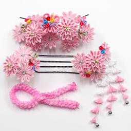 つまみ細工かんざし3点セット】/髪飾り/勝山/かんざし 歷史價格詳細信息