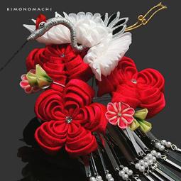 髪飾り つまみ細工 七五三 3点セット 飾り大 飾り小 鈴付き藤下がり 歷史價格詳細信息