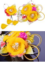 髪飾り２点セット 和装 浴衣 振袖 【ポムフリンジマムとくすみダリア和飾り】6款 歷史價格詳細信息