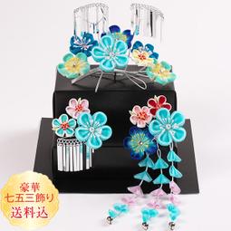 【 髪飾り 3点セット】つまみ細工 753 パッチンどめ ちりめん 東京都伝統工芸マーク【成人式 歷史價格詳細信息