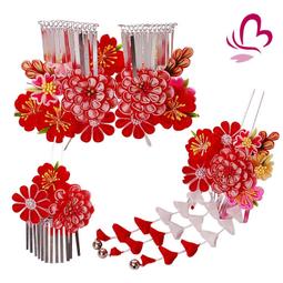 【 髪飾り 3点セット】つまみ細工 753 パッチンどめ ちりめん 東京都伝統工芸マーク【成人式 歷史價格詳細信息