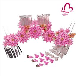 髪飾り 成人式 つまみ細工 振袖 前撮り 袴 花 菊 黄色 橙色 白 歷史價格詳細信息