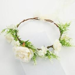 韓系 新娘伴娘手工花環花圈 新秘最愛 浪漫甜美風仿真花花圈飾品 海邊度假 外拍寫真【E-664】韓式絹紗頭飾髮箍森系滿天 歷史價格詳細信息