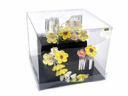 【 髪飾り 3点セット】つまみ細工 753 パッチンどめ ちりめん 東京都伝統工芸マーク【成人式 歷史價格詳細信息