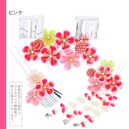 【 髪飾り 3点セット】つまみ細工 753 パッチンどめ ちりめん 東京都伝統工芸マーク【成人式 歷史價格詳細信息