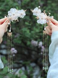 兒童漢服頭飾對夾柿子夾子頭飾古風髮夾配飾仙氣邊夾髮飾步搖流蘇 歷史價格詳細信息