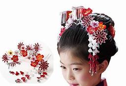 【 髪飾り 3点セット】つまみ細工 753 パッチンどめ ちりめん 東京都伝統工芸マーク【成人式 歷史價格詳細信息