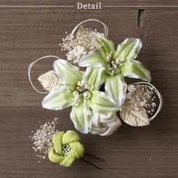 髪飾り２点セット 和装 浴衣 振袖 【ポムフリンジマムとくすみダリア和飾り】6款 歷史價格詳細信息