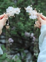 漢服髮飾赤丹花琉璃髮簪結婚原創髮釵梳子民族風國風保色婚嫁頭飾 歷史價格詳細信息