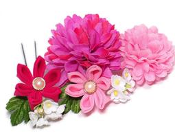 髪飾り 成人式 卒業式【日本製】 振袖 袴 はかま 髪留め 赤 レッド 花 フラワー つまみ細工 簪 歷史價格詳細信息