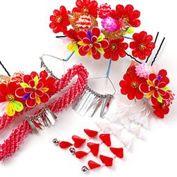 髪飾り 七五三髪飾り 　豪華勝山セット 日本髪 赤 白 歷史價格詳細信息